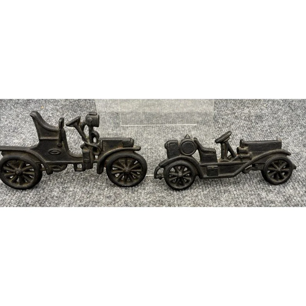 Black Cast Iron Wall Art Decor Vintage Car Automobile Metal Sculpture Lot of 4